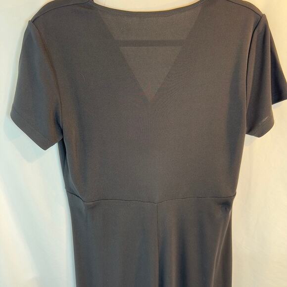 Liz Claiborne XL Black Short Sleeve Twist Front Midi Dress - Picture 5 of 7